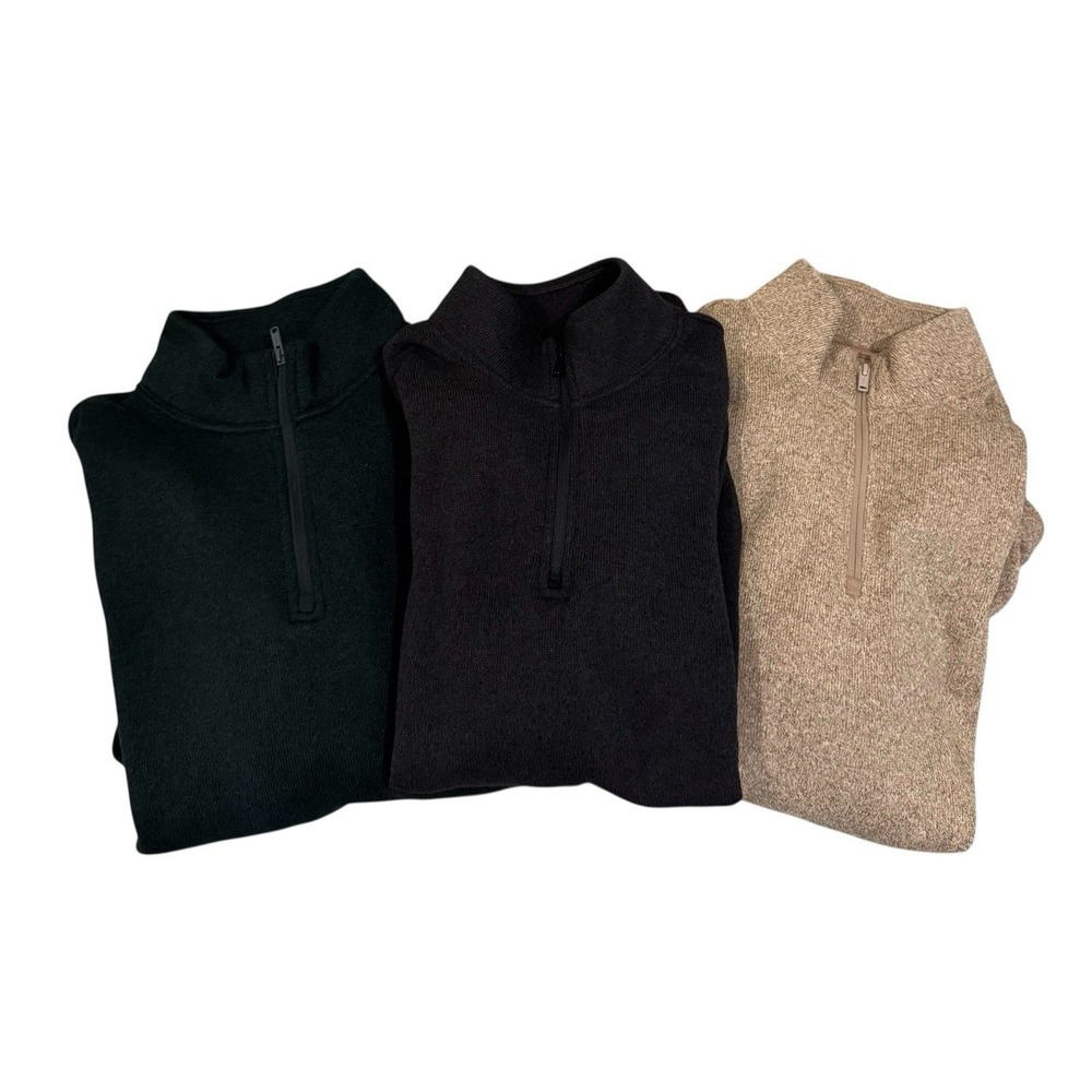 Old‎ Navy Quarter Zip Sweater Pullover Jacket Lot Green Brown Black XL Tall